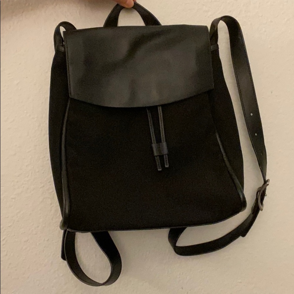 Skageb Nylon/Leather Trim Backpack.